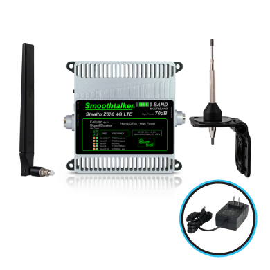 Stealth Z6 70dB 6-Band 4G/5G Ready Cellular Booster Kit with "F" Connectors -BBCZ670GBO