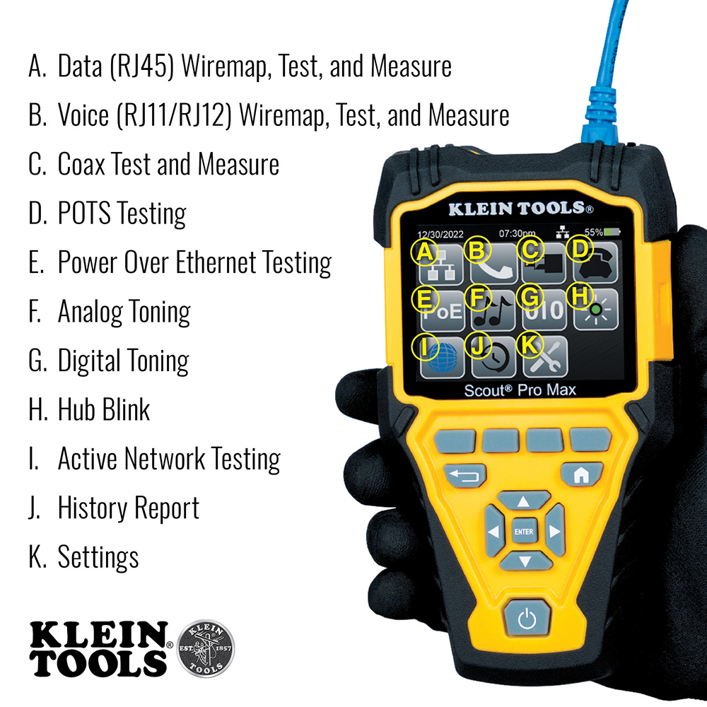 Klein Tools Scout® Pro Max Network Cable Tester With Remote Set - Image 3