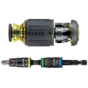 Klein Tools 12-in-1 Impact-Rated Stubby Driver Set with Flip Sockets