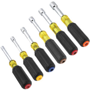 Klein Tools Color-Coded Magnetic Hollow-Shaft Heavy-Duty Nut Driver Set, 6-Piece