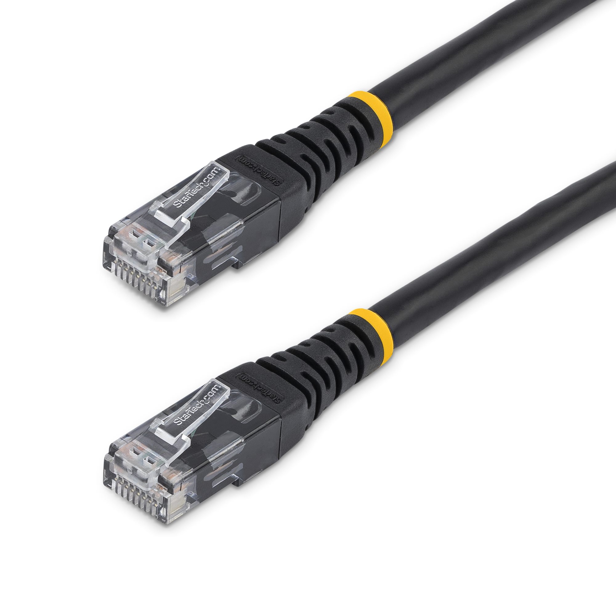 StarTech 25ft Black CAT6 Ethernet Cable - Molded CAT6 Patch Cord - PoE++ Gigabit Network Cable - M/M