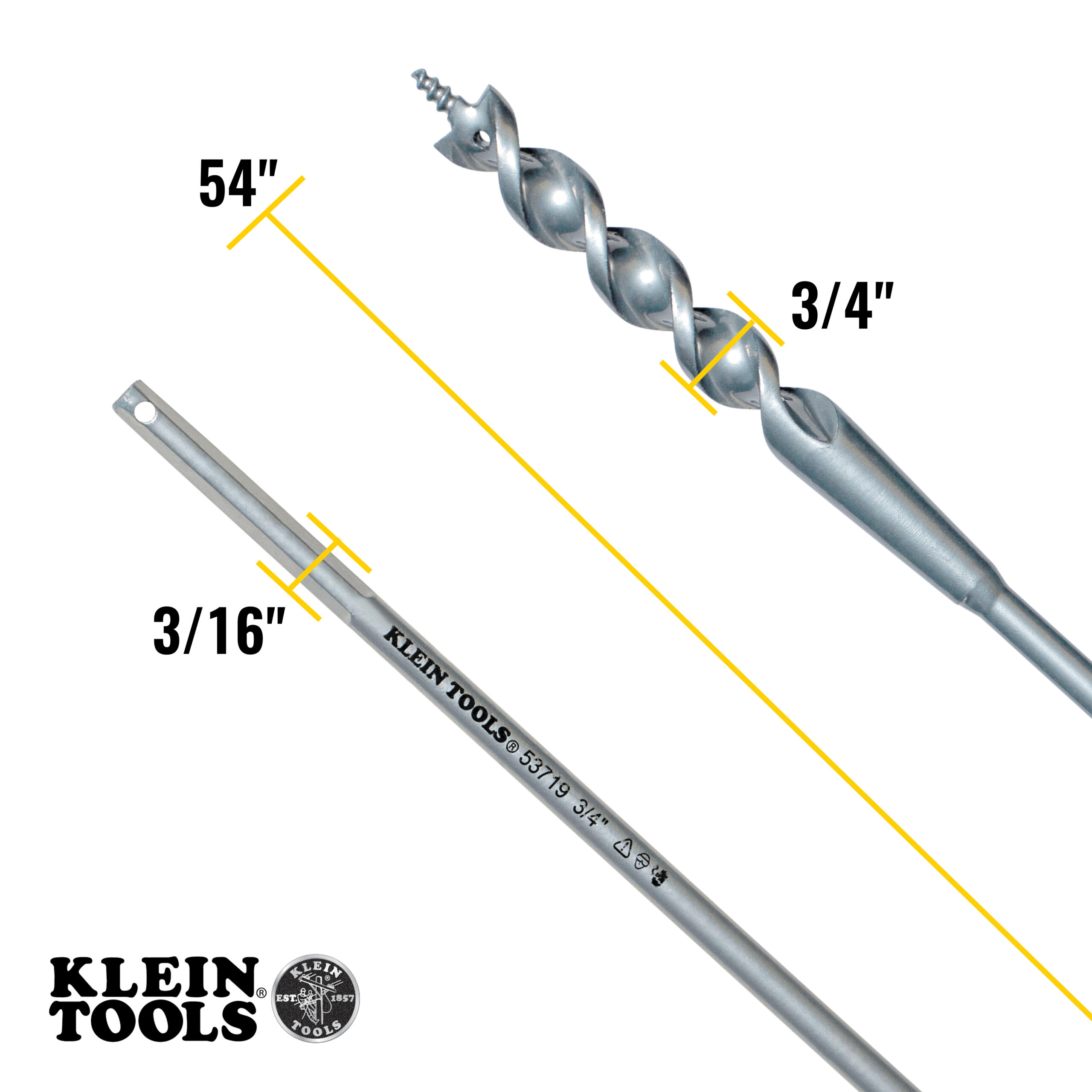Klein Tools Flex Bit Auger with Screw Point, 3/4 x 54-Inch - Image 2