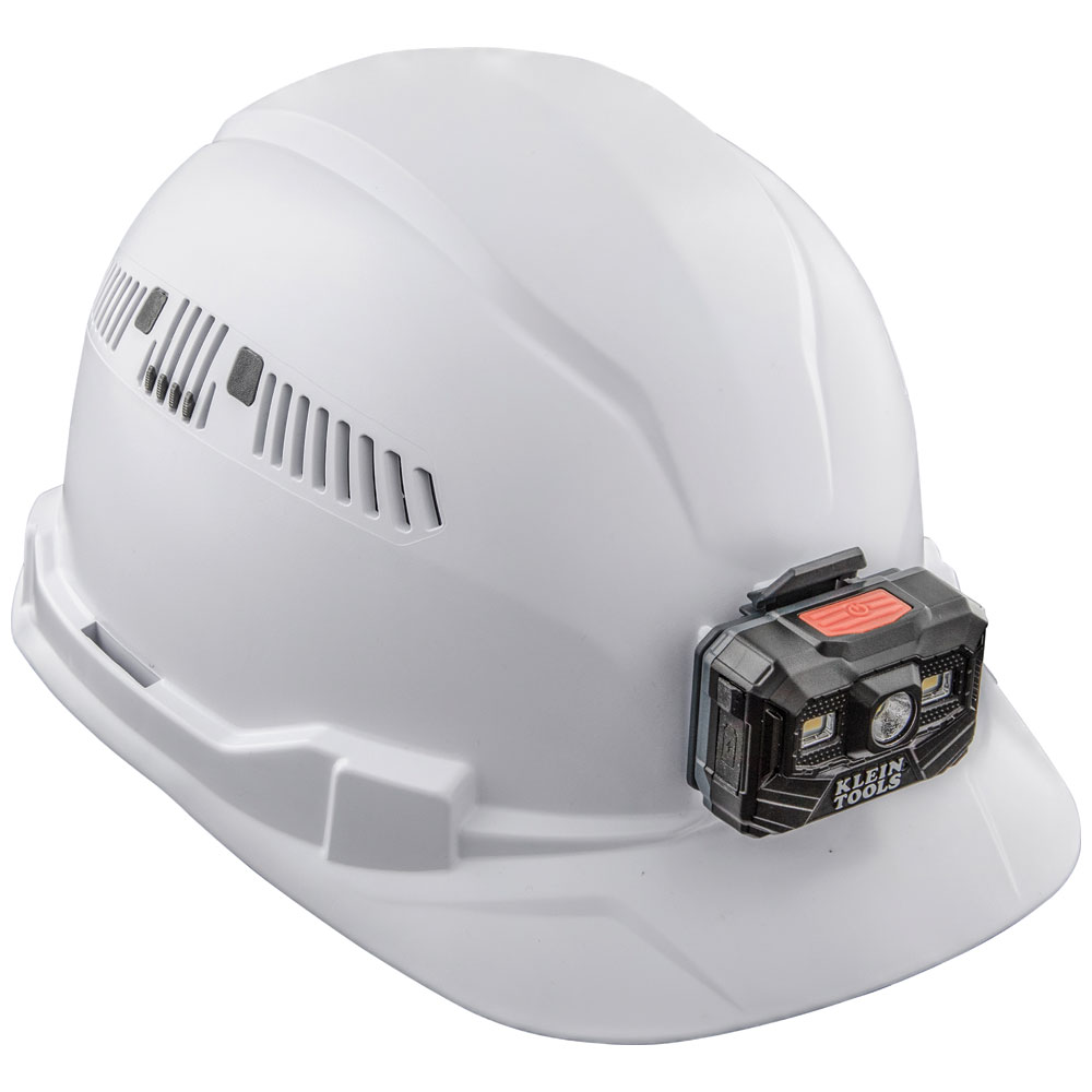 Klein Tools Hard Hat, Vented, Cap Style with Rechargeable Headlamp, White - Image 6
