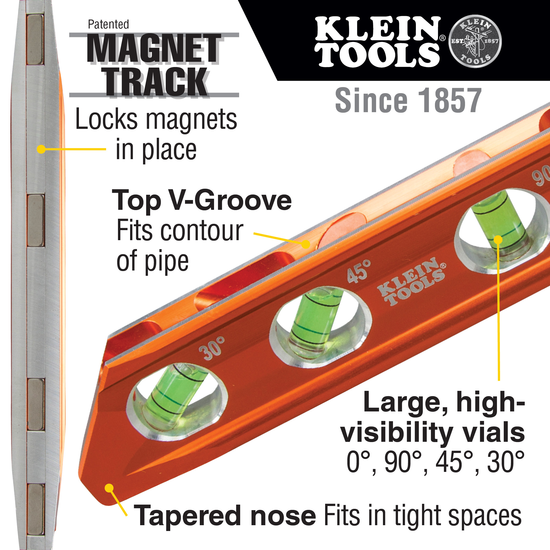 Klein Tools CCU-BEND™ Level, 4 Vial - Image 15