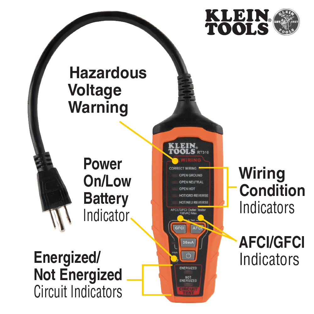 Klein Tools AFCI /GFCI Outlet Tester - Image 5