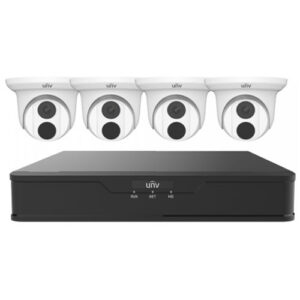 Uniview EKDL-S31P4T44T1 4 Channel Surveillance Kit with (4) Domes, 1TB HDD and (4) Cables