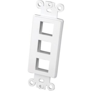 Vanco 820323 3-Port Decor Style Multi-Media Wall Plate Insert, White