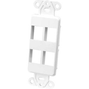 Vanco 820324 4-Port Decor Style Multi-Media Wall Plate Insert, White